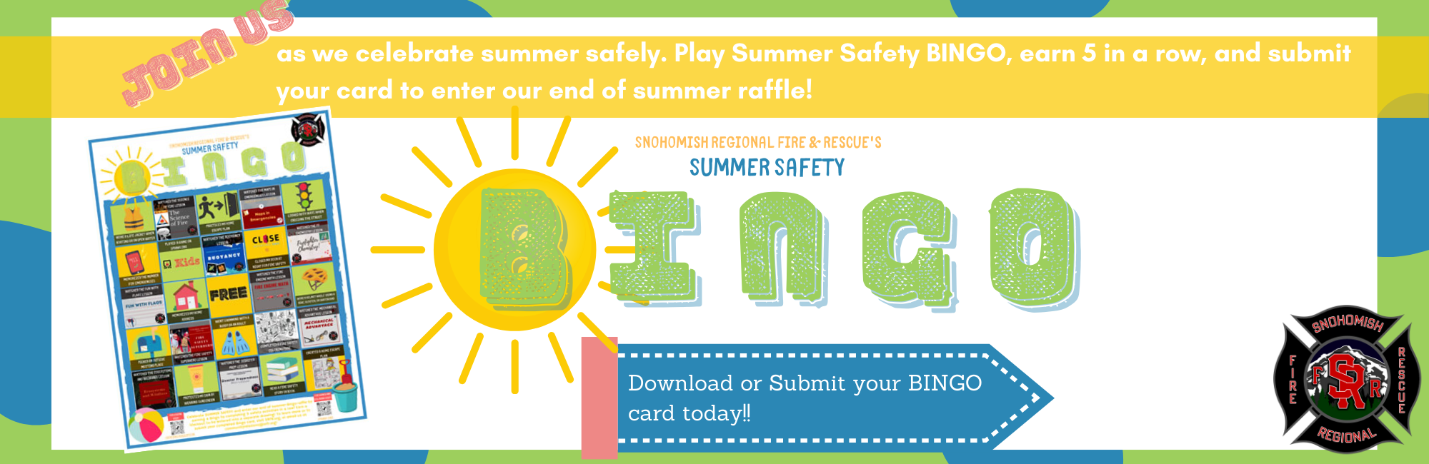 Summer Safety Bingo Banner